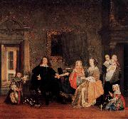 Portrait of Jan Jacobsz Hinlopen and His Family Gabriel Metsu